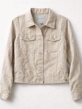 NWT Tommy Bahama Two Palms Raw Edge 100% Linen Jacket Natural XS